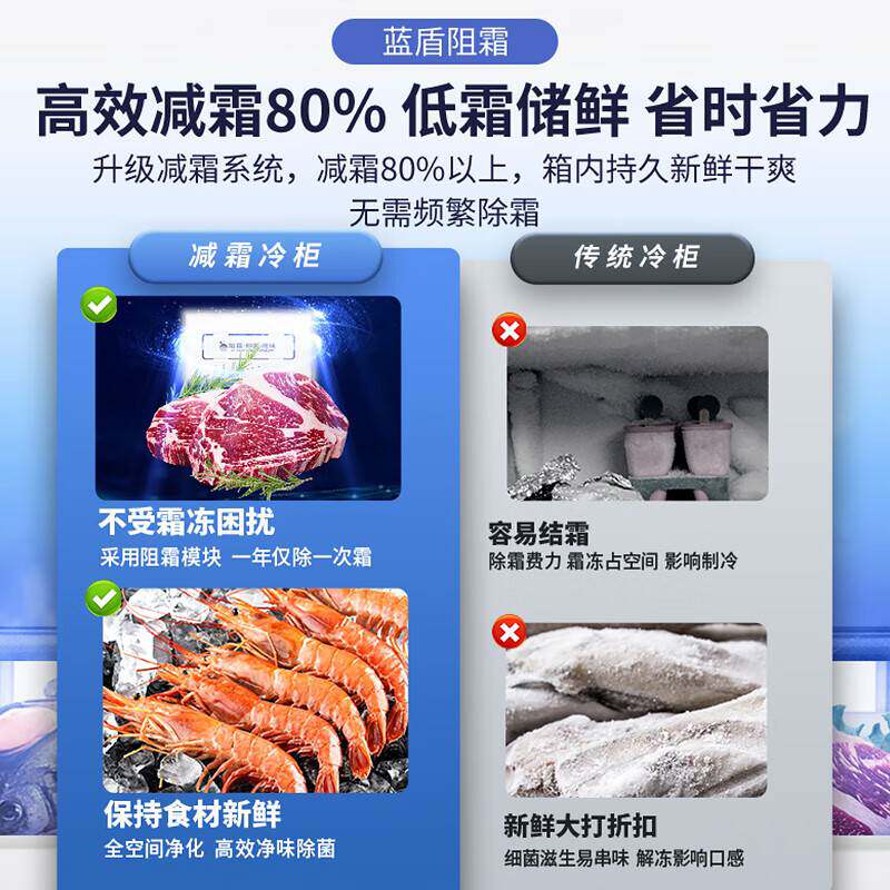 澳柯玛冰柜307/308升家用商用大容量冷柜单温冷藏冷冻柜卧式冰柜