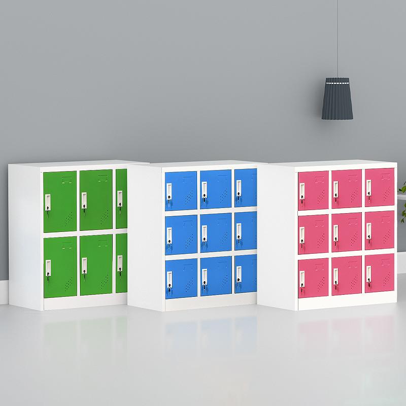 彩色员工浴室换衣柜学生书包柜更衣柜带锁储物铁皮柜健身房存包柜