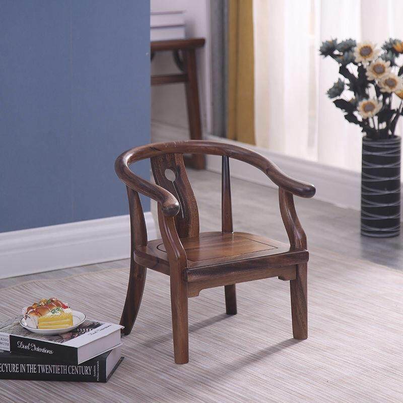 新中式胡桃木儿童椅矮凳学生靠背实木家用宝宝餐椅防滑茶几小板凳