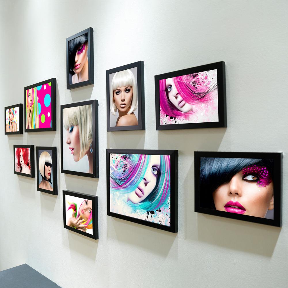 理发发型图片发廊挂画相框美发店墙壁装饰壁画背景墙画装饰画玄关