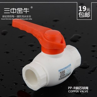 三中金牛 PPR水管管材全铜球阀4 6分水管接头配件20 25阀门管件