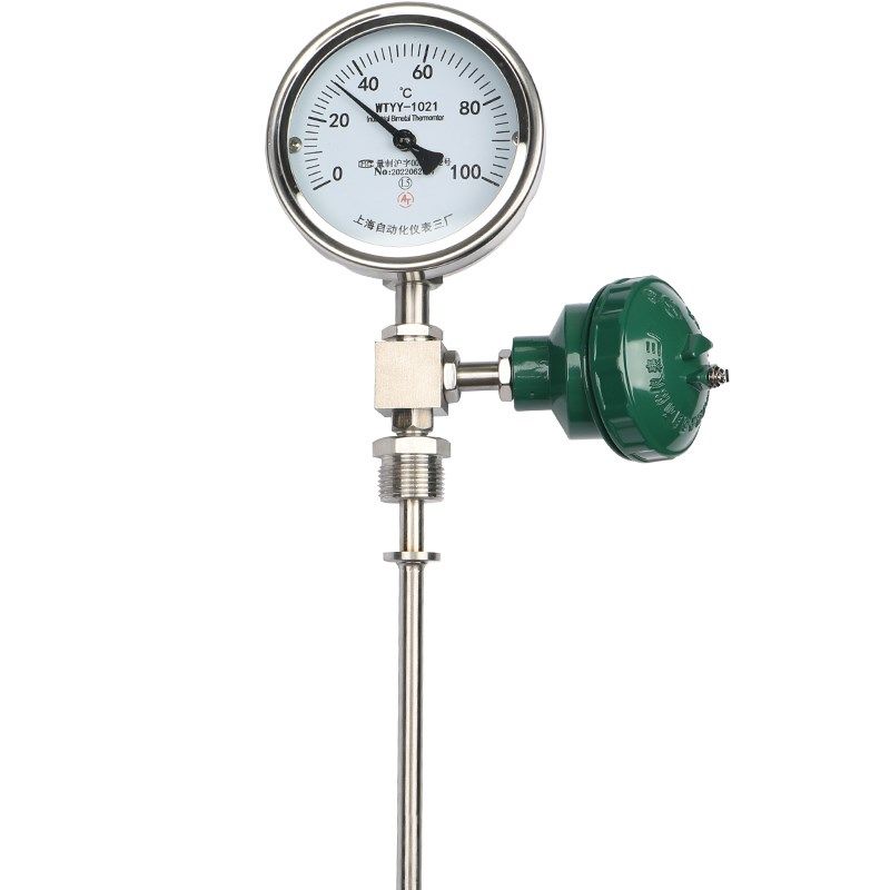 上海自动化仪表三厂WSSP-411 热电阻偶远传双金属温度计WTYY-1021