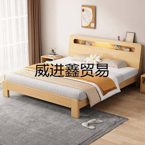 实木床1.8米双人床代简约室2出租房现卧用小户型1.m1.5见描述单人