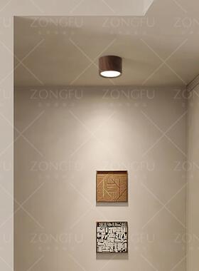 奶装XZX油风明筒灯现代圆极形斗胆简免开孔无天花主玄关