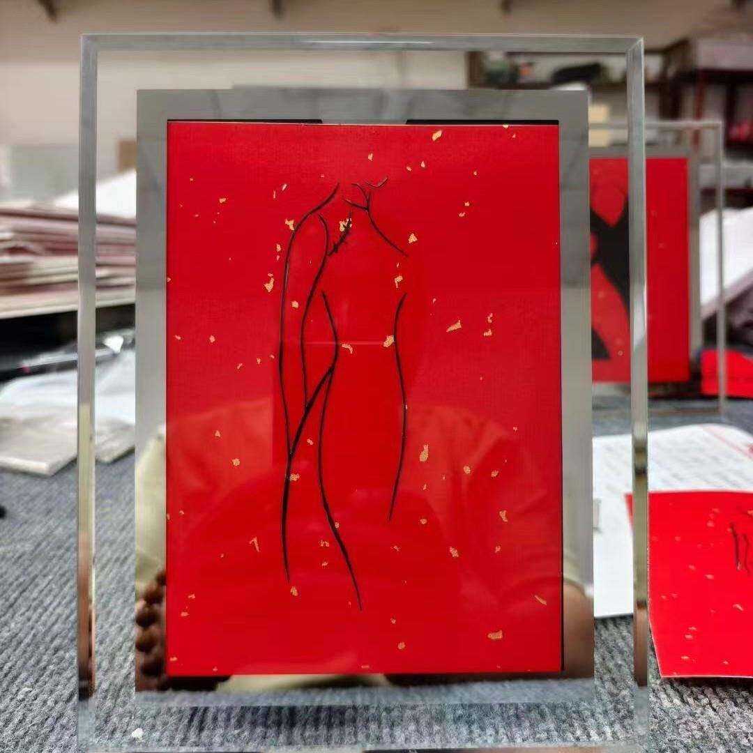 -简约苇线条画现饰代装花之颜贸画芯客厅卧房室芦书墙饰价优