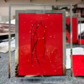 简约苇线条画现饰代装 花之颜贸画芯客厅卧房室芦书墙饰价优