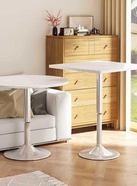 阳可升降休茶小圆桌cui.8.15家用客厅白色几洽谈桌接待桌椅组合台