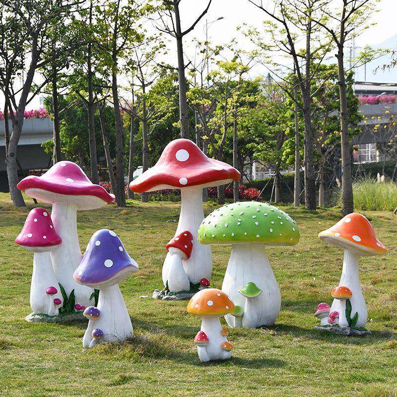 仿真蘑菇雕塑公8417蘑菇户外园园装饰婚庆道具林景观别花园庭院草