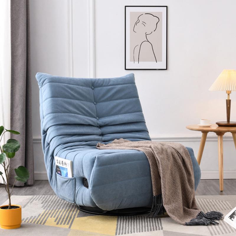 毛虫沙动发电功能躺椅单人休闲T129网毛红客厅用旋转懒人沙发椅摇