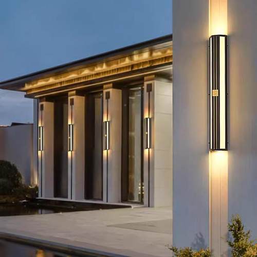 户外式云壁灯新中庭院灯石别墅大门两侧柱外云石壁灯墙子室外长条