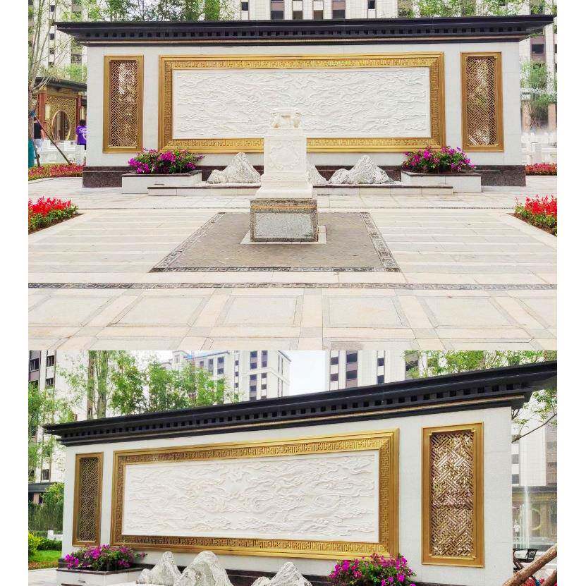 石雕浮雕壁画大石白石雕浮雕玉雕塑青石院仿古汉地雕庭影理壁墙文