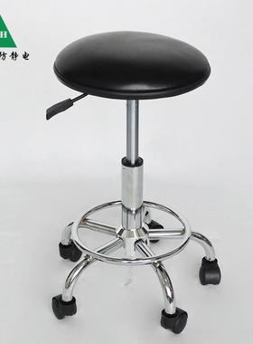 防静PU皮革验升降圆线凳实室凳车SPU-01电间流水工作椅小久坐不累