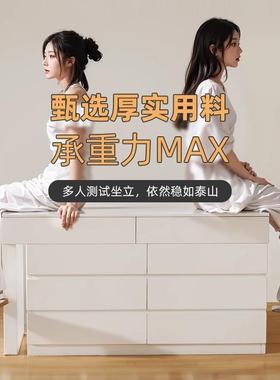 奶油妆风梳XFE妆台卧室床头型柜一体现简约小户主卧书桌镜代子化