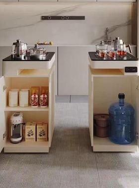 奶茶油11541小岩风伸缩岛台餐桌一体现代简约家用户型板泡台餐桌