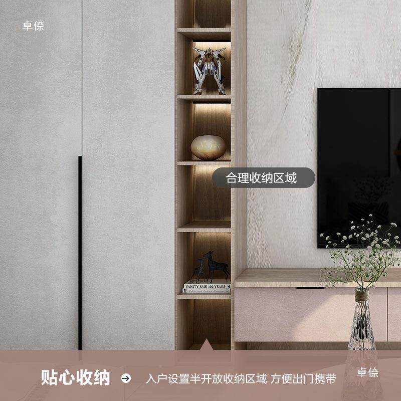 办公室板现背景柜墙收纳电视柜一体老满墙书架工业风2.客厅储物柜