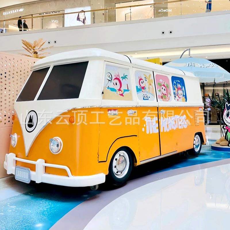 景区外网红大1型众t铁664艺道具复古大汽车模型户摆件商场美陈装