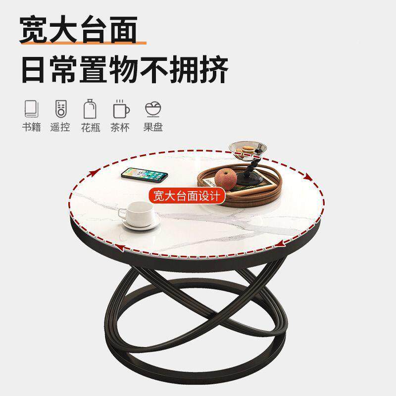 新款岩板式茶几轻户奢用现代简约客意厅小型圆形见详情组合茶家桌沙发厂