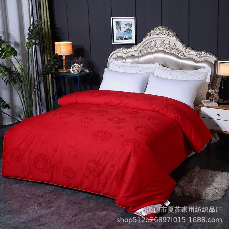 80s长棉jt201288全棉棉桑蚕丝被绒芯春秋被子母冬被二合一子纯被