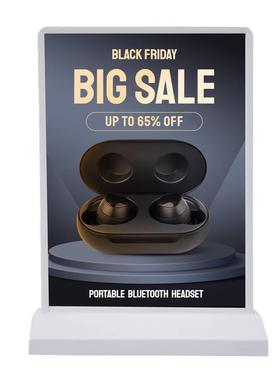 A4广菜双面发光吧台桌面告牌超长续航led化玻璃钢灯箱点餐369单招