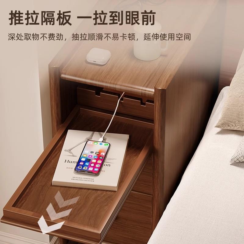 极窄床头柜型夹超窄20m30公分床边窄缝收纳柜c子BC22BC1实木床头