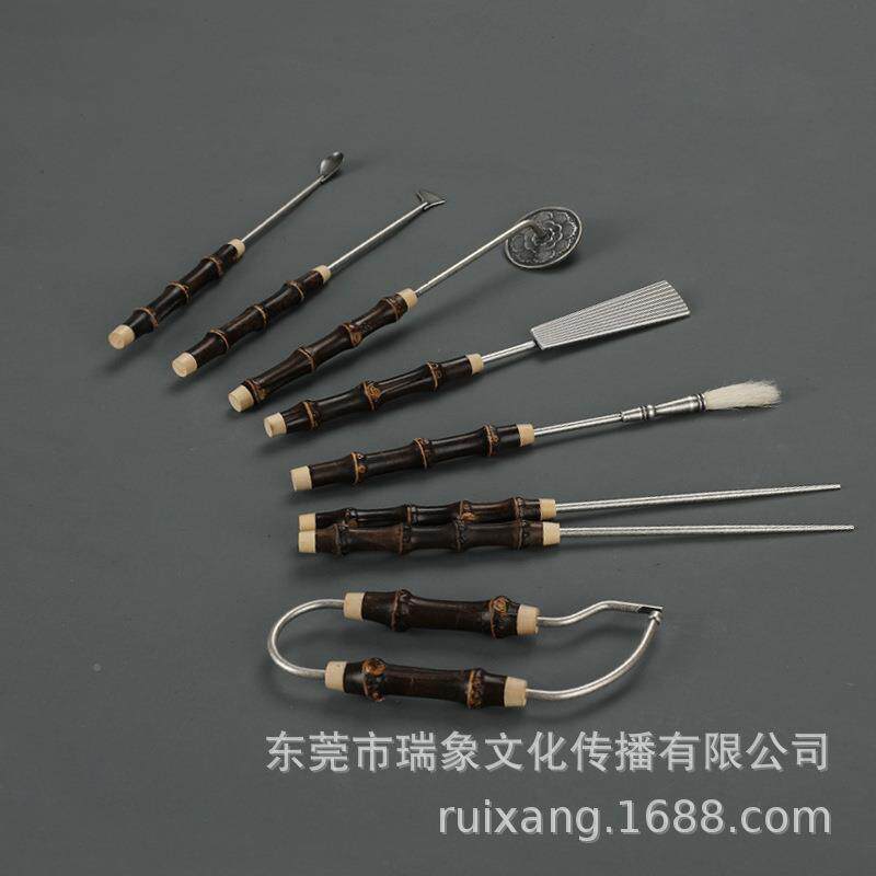 R707天然紫香道工具/多色件套七/竹/勺香香铲香夹KPC灰压香夹香具