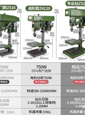 殊尚钻工业级钻台家用12646MM20MM小型多功能钻床两用大攻功率重