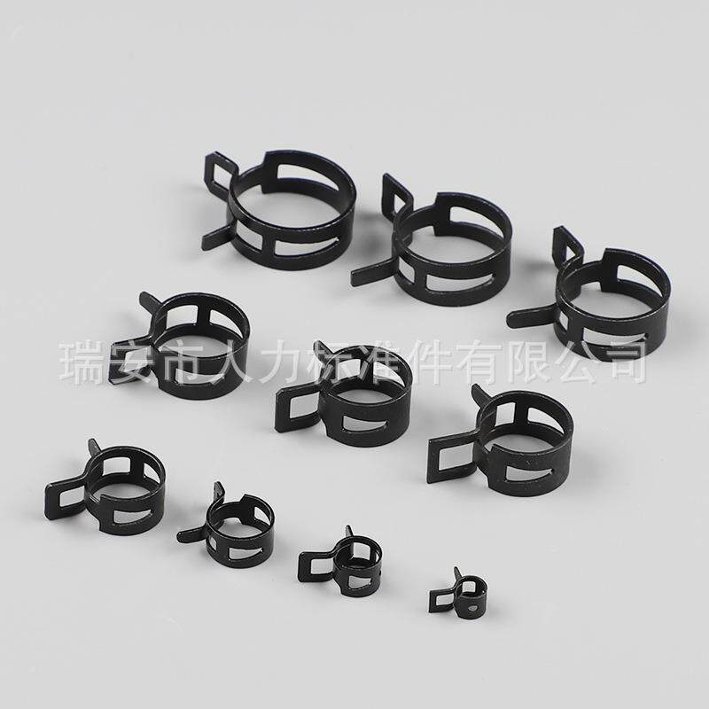 65锰黑色达罗弹性卡盒00pcs镀装黑锌油管夹Q67FHF箍弹克性卡箍