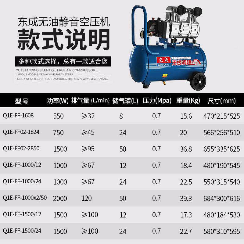空压机打气泵气压缩漆机小型20v无油静音木工空装修2喷充通用款气