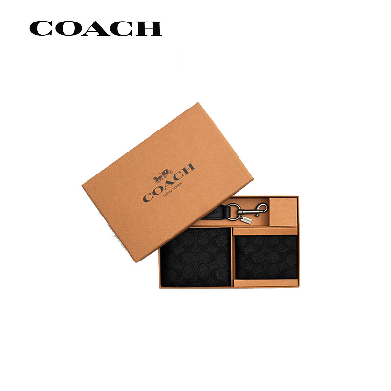 【正品保障】COACH/蔻驰男士钱包Wallet 11多卡位送男友礼盒CW344