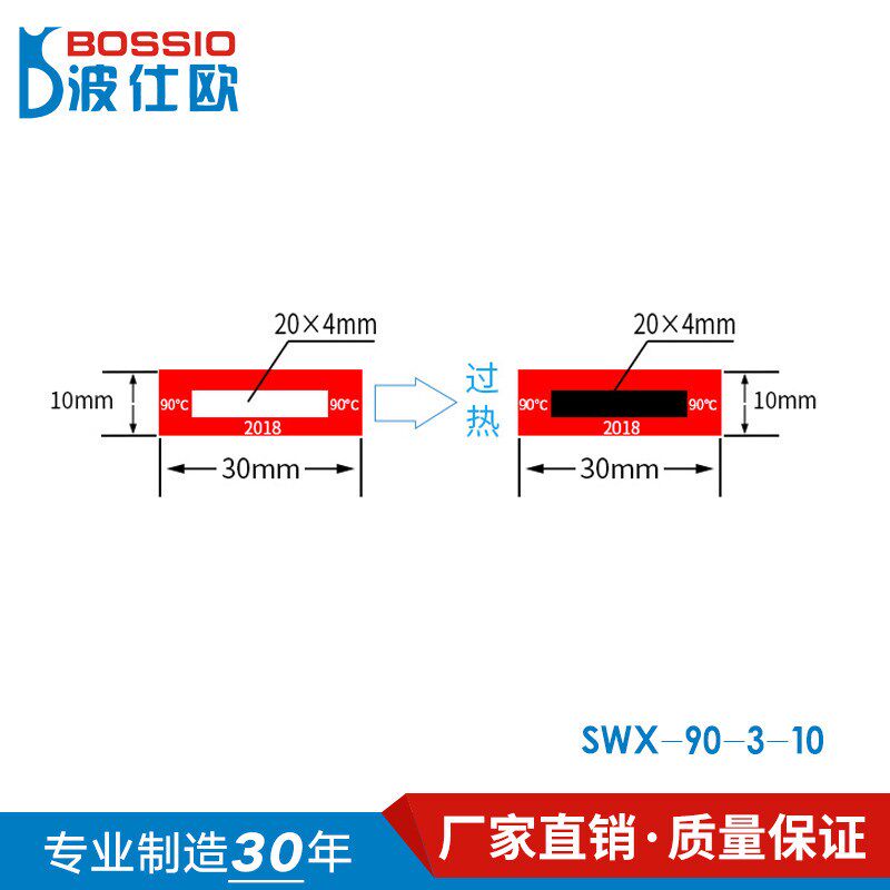 波仕欧 SWX系列铁路车辆专用型赶温贴 电力测温胶贴 变色温度试纸