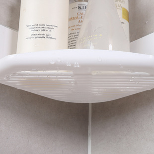 塑料转角沥水置物架浴室免打孔强力壁挂洗漱三角架子卫生间收纳架