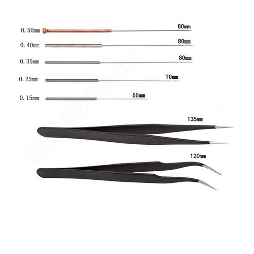 28件3D打印机喷嘴清洁工具套件包 喷头清理钻头不锈钢针 镊子通针