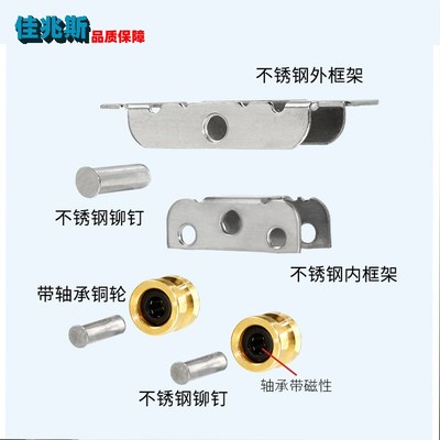 老式阳台钢塑门窗滑轮厨房卫生间地滑轮778088型不锈钢尼龙静音轮