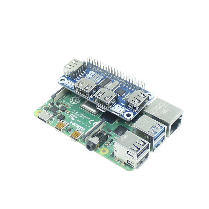 适用树莓派Zero W/4B/3B+  USB扩展板模块 集线器 USB串口分线器图片