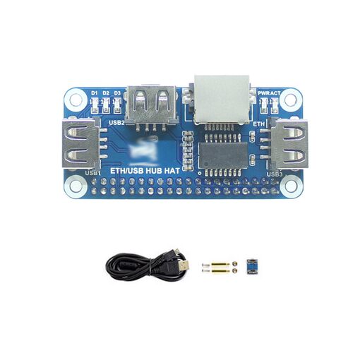 适用树莓派Zero W/2B/3B+ 以太网+USB集线器扩展板ETH/USB HUB HA