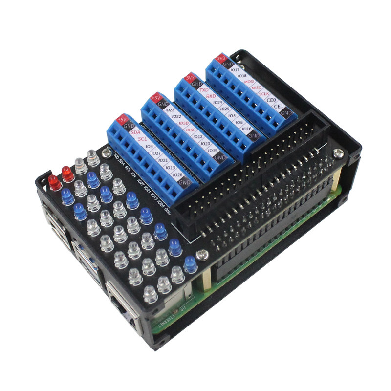 树莓派GPIO端子扩展板 Raspberry Pi 3B/4B IO口输出接口扩展模块