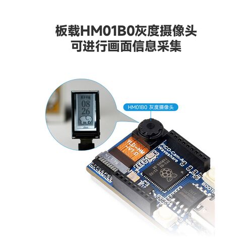树莓派RP2040微控制器主板 QVGA相机模块 HM01B0灰度摄像头开发板