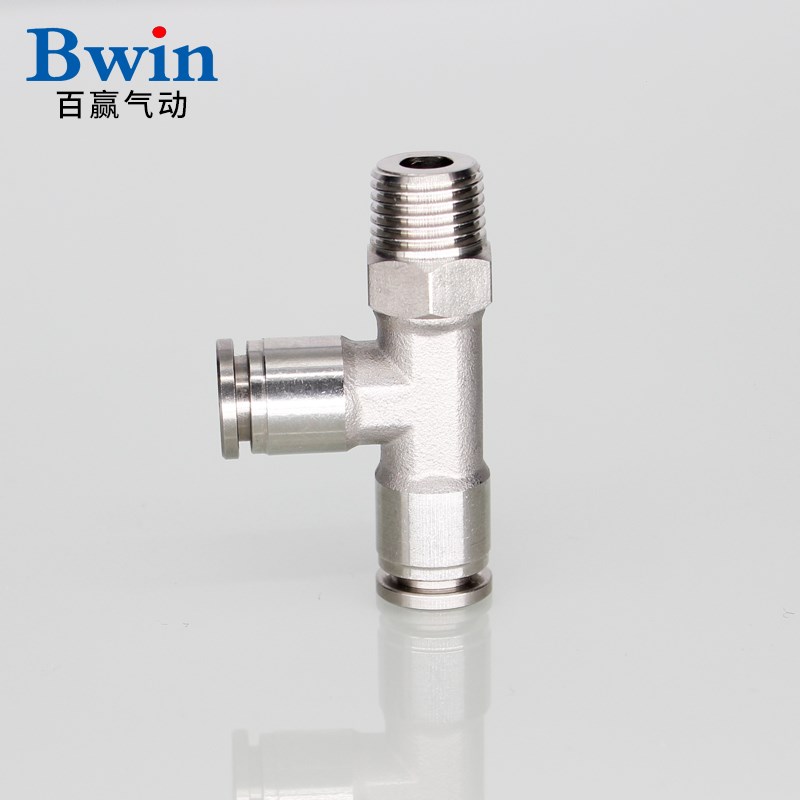 304/316不锈钢快插三通气动接头BKC-PD侧螺纹T型快插 T快速接头PD