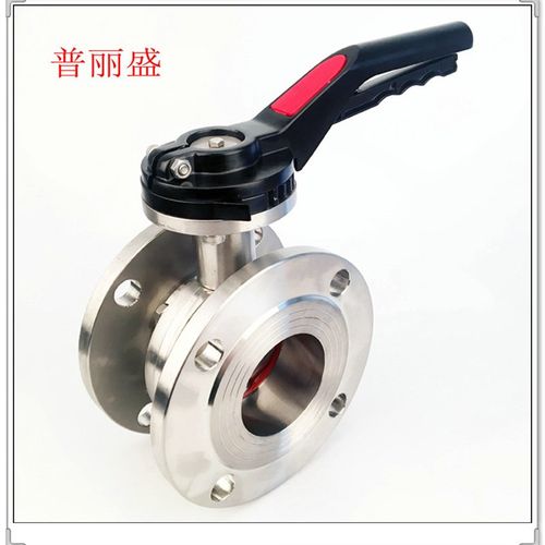不锈钢卫生级鸭嘴手柄法兰蝶阀手动法兰式蝶阀无负压供水专用阀门