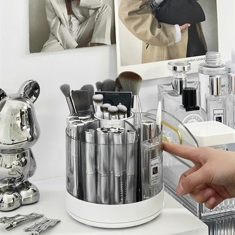 化妆刷收纳筒可旋转防尘化妆笔刷子粉刷收纳盒桌面梳妆台带盖笔筒,纺织面料/辅料/配套,服装加工设备,淘宝优惠券,粉丝福利购,淘宝优惠卷