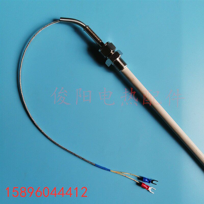 明斯特钢化炉热电偶 螺纹M16*1.5测温棒温度传感器K型铠装电热偶 - 实物图