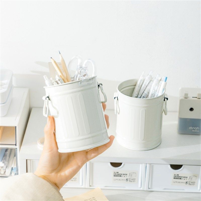 ins创意铁艺笔筒学生桌面整理铁桶大容量化妆刷桶可爱文具收纳盒,搬运/仓储/物流设备,其他起重搬运设备,淘宝优惠券,粉丝福利购,淘宝优惠卷