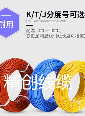 台湾进口K型蓝色测温线热电偶T型铁氟龙感温线补偿导线神睫温度线