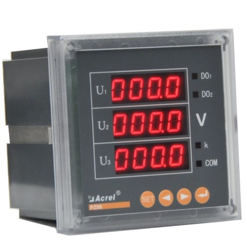 安科瑞PZ80-AV3数码管显示三相交流电压表80外形开孔尺寸76*76mm