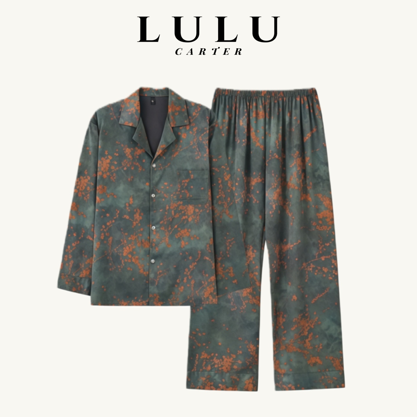 韩版轻奢高端真丝长袖家居服套装