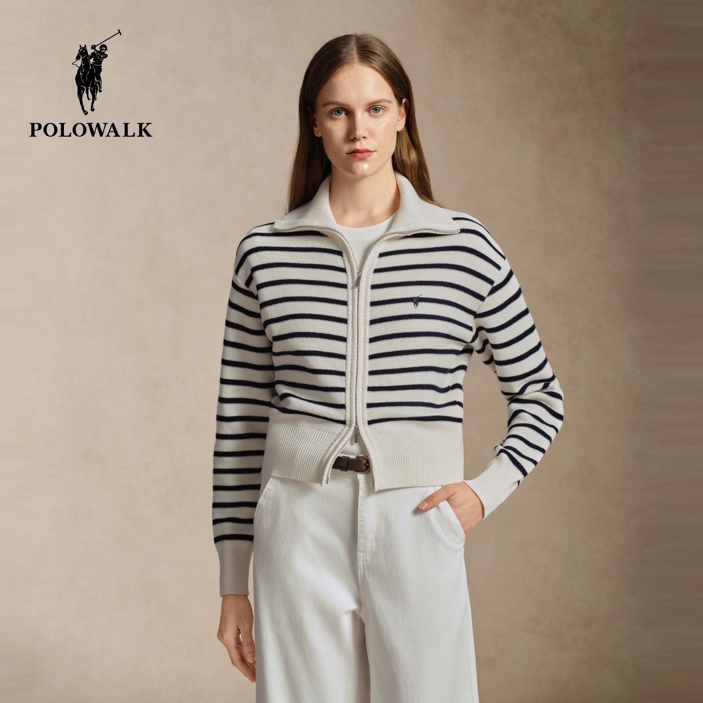 POLOWALK秋季女装长袖针织衫