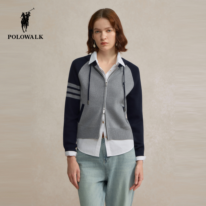 POLOWALK女士长袖针织衫TB风