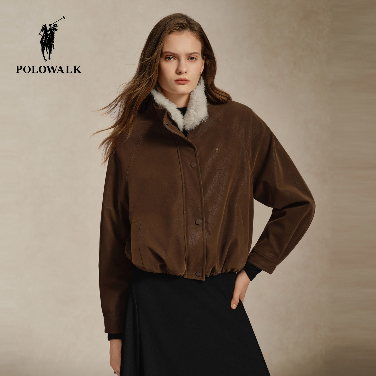 POLOWALK女装立领短款棉服
