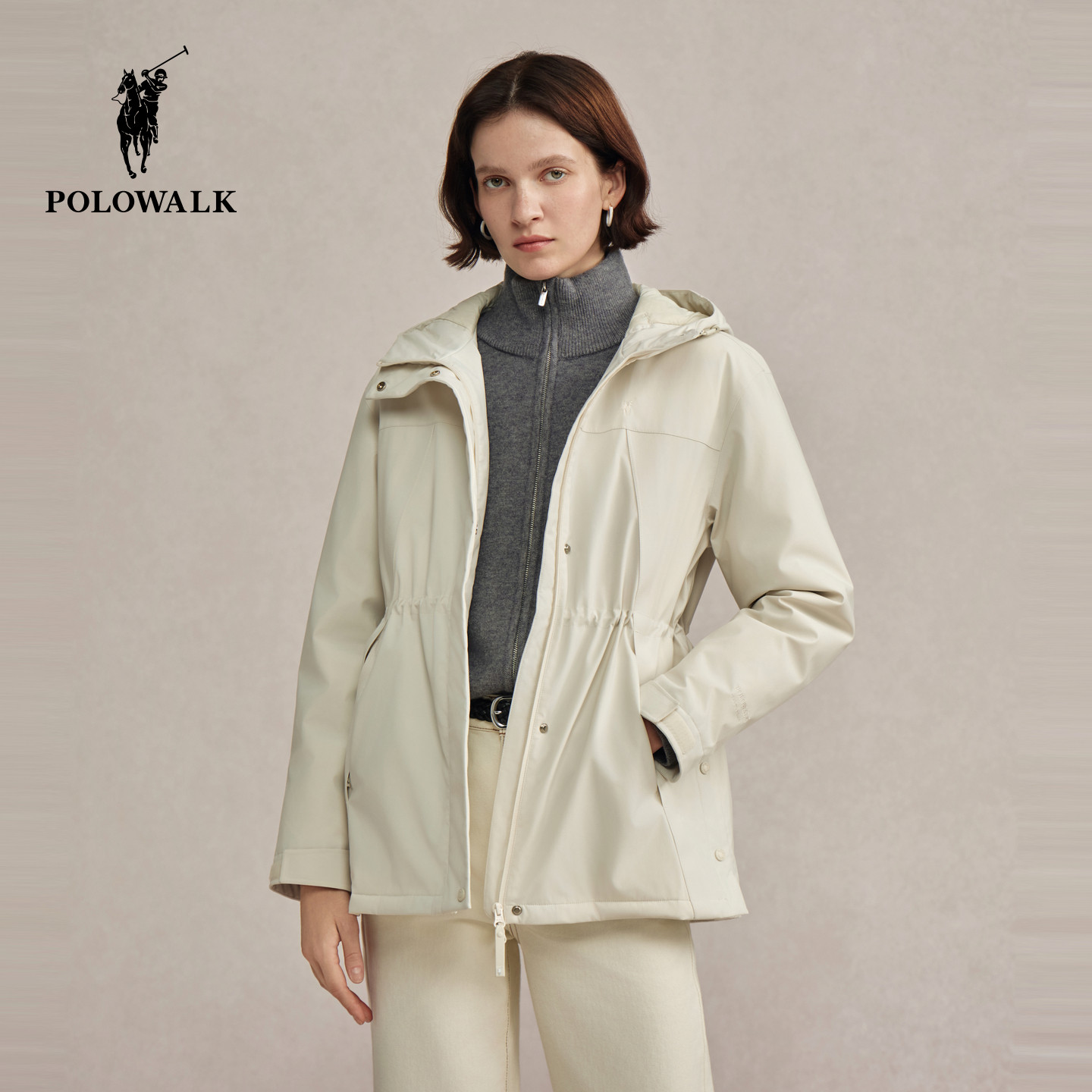 【特惠】POLOWALK女装羽绒服2025冬装女士羽绒服中长款连帽外套
