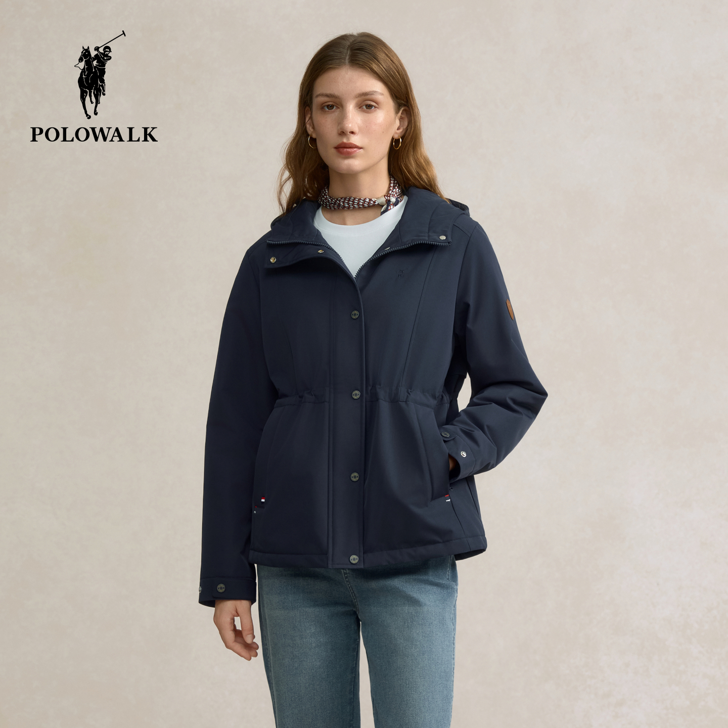 POLOWALK女士保暖棉服连帽